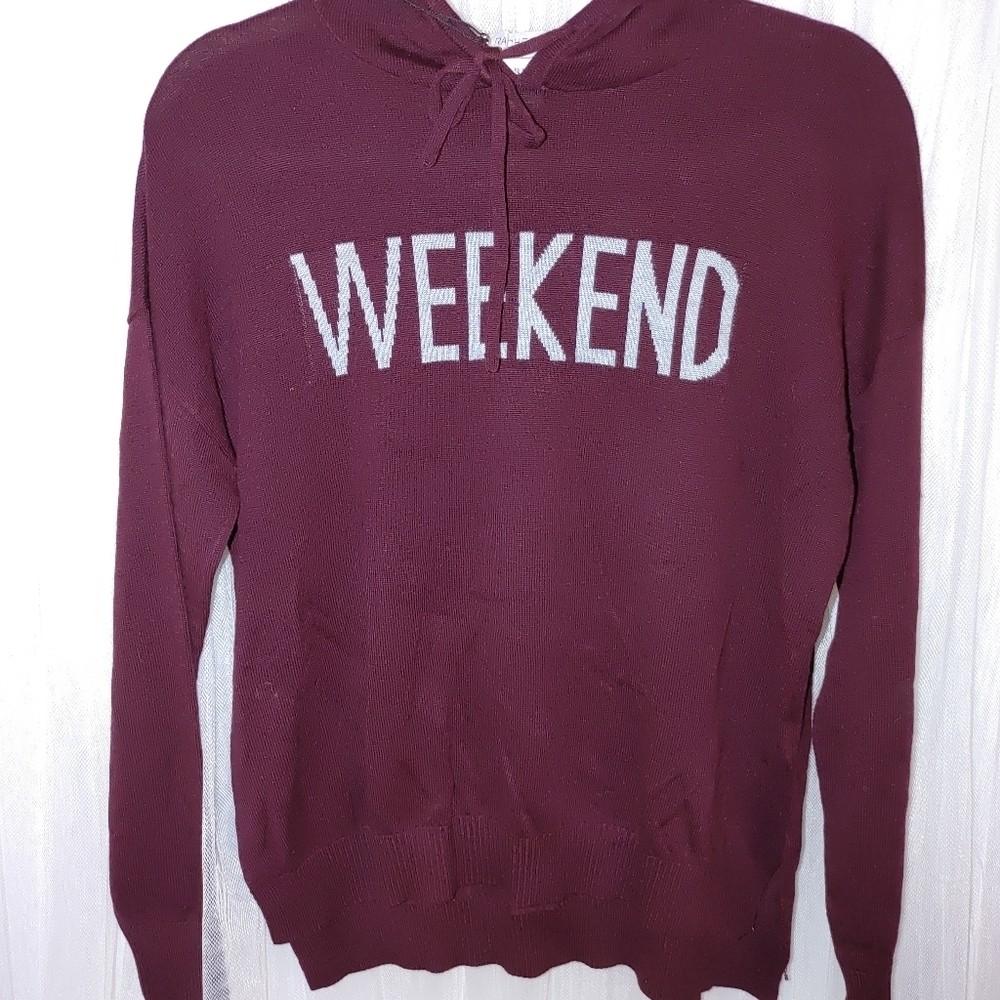 NWT Rachel Zoe Weekend Hoodie Burgundy Women's Size M